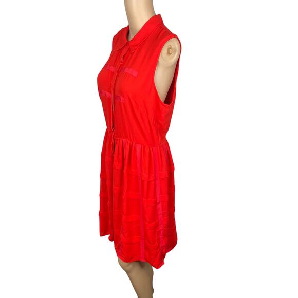 Anthropologie Sachin + Babi Tiered Habitual Red Shirt Dress SZ 8 - Picture 8 of 12